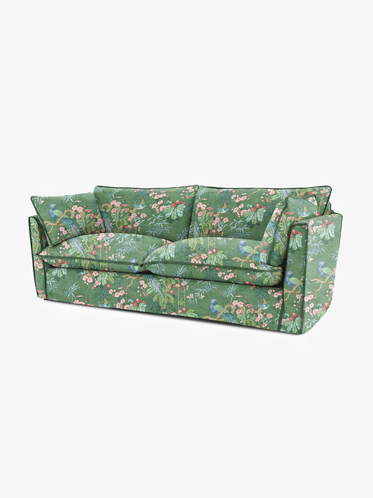 Cocobella 3 Seater Sofa in Belleville Juniper with Pine Velvet Trim