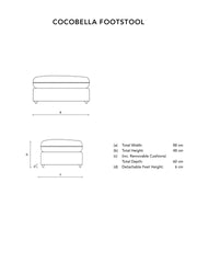 Cocobella Footstool in Cornish Blue Stripe