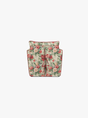 Cocobella Armchair in English Garden Classic Rose with Rosewood Velvet Trim