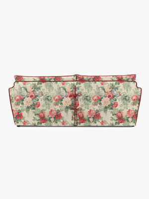 Cocobella 3 Seater Sofa in English Garden Classic Rose with Rosewood Velvet Trim
