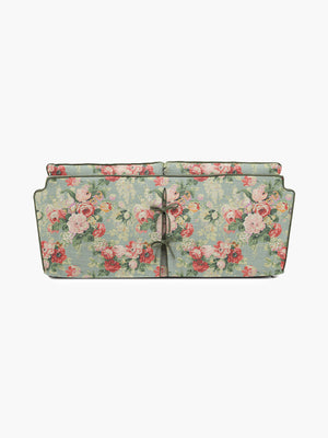 Cocobella 2.5 Seater Sofa in English Garden Grey Skies with Green Tea Velvet Trim