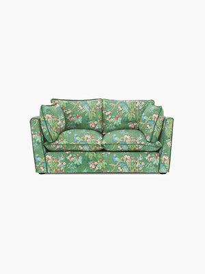 Cocobella 2 Seater Sofa in Belleville Juniper with Pine Velvet Trim
