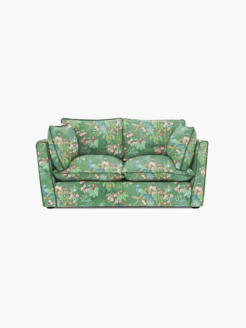 Cocobella 2 Seater Sofa in Belleville Juniper with Pine Velvet Trim