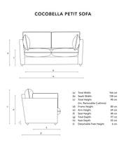 Cocobella 2 Seater Sofa in Belleville Juniper with Pine Velvet Trim