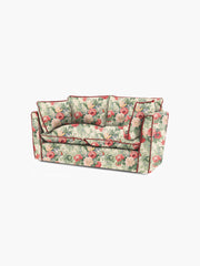 Cocobella 2 Seater Sofa in English Garden Classic Rose with Rosewood Velvet Trim