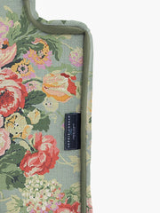 Cocobella 2 Seater Sofa in English Garden Grey Skies with Green Tea Velvet Trim