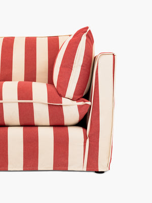 Cocobella 3 x 3 seater sofa in Petunia Red Stripe