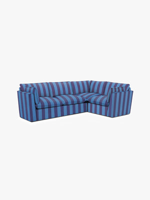 Cocobella LH 3 x 2 seater sofa in Coastal Blue Stripe