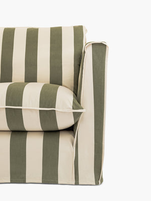 Cocobella 3 x 3 seater sofa in Spring Green Stripe