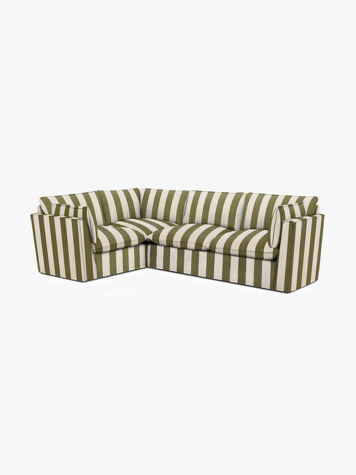 Cocobella RH 2 x 3 seater sofa in Spring Green Stripe
