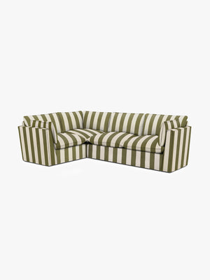 Cocobella RH 2 x 3 seater sofa in Spring Green Stripe