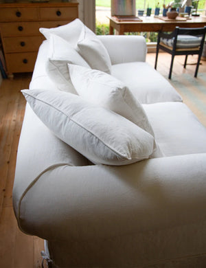Barton Large Sofa with Scatter Cushions in Cotton Linen Snow Drop - Made to Order