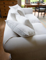 Salthrop Large Sofa with Scatter Cushions in Cotton Linen Snow Drop - Made to Order