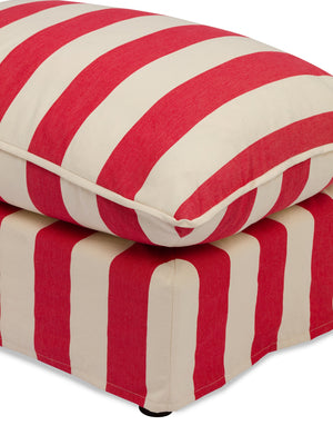 Cocobella Footstool in Petunia Red Stripe