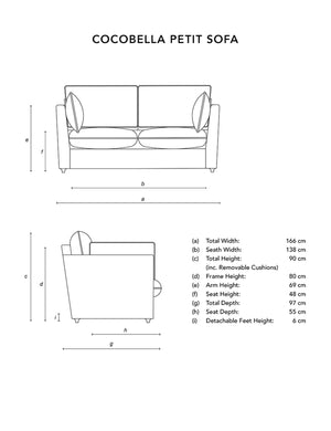 Cocobella 2 Seater Sofa in Beatrice Olive