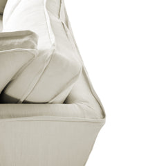 Coco 2.5 seater sofa with Self Piped Box Edge cushion in Cotton Linen Cool Coconut - Made to Order
