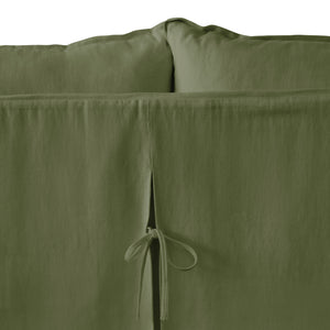 Coco 2.5 seater sofa with Self Piped Knife Edge cushion in Cotton Linen Evergreen - Made to Order