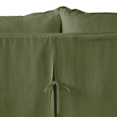 Coco 2.5 seater sofa with Self Piped Knife Edge cushion in Cotton Linen Evergreen - Made to Order