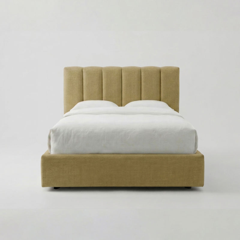 Bespoke Panel Bed in Brera Lino Hemp - Available Now