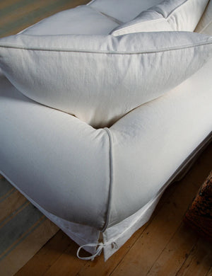 Barton Large Sofa with Scatter Cushions in Cotton Linen Snow Drop - Made to Order