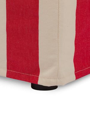 Cocobella Footstool in Petunia Red Stripe