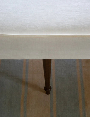 Coco Small Coffee Table Self Piped in Brera Lino Chalk - Available for quick ship