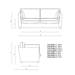 Cocobella 2.5 Seater Sofa Spare Cover in Cornish Blue Stripe