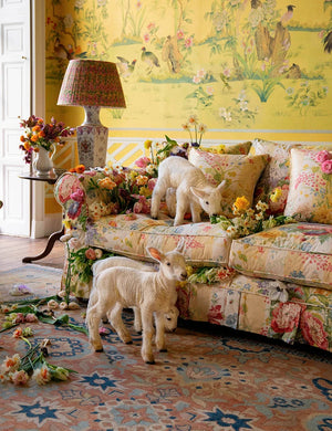 Barton Large Sofa with Scatter Cushions in Stripe Berrington by Colefax and Fowler - Made to Order
