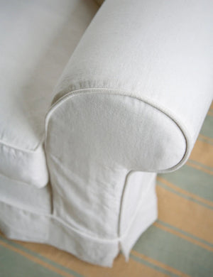 Barton Large Sofa with Scatter Cushions in Cotton Linen Snow Drop - Made to Order