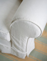 Salthrop Large Sofa with Scatter Cushions in Cotton Linen Snow Drop - Made to Order