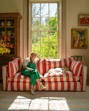 Cocobella 3 Seater Sofa in Petunia Red Stripe