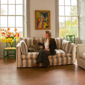 Cocobella 2.5 Seater Sofa in Garden Grey Stripe