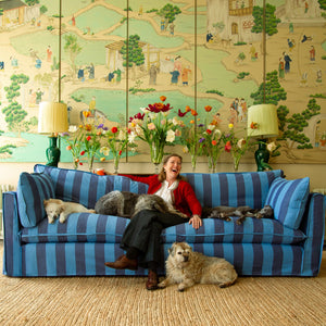 Cocobella 2.5 Seater Sofa in Coastal Blue Stripe