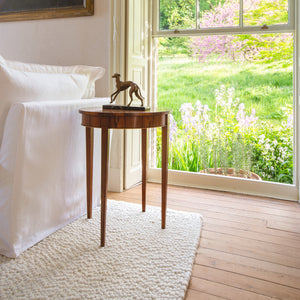 Coco 3.5 seater sofa with Oxford Border cushions in Cotton Linen Snow Drop - Made to order