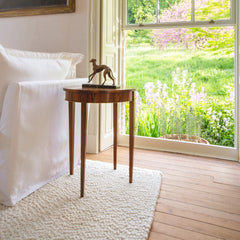 Coco 3.5 seater sofa with Oxford Border cushions in Cotton Linen Snow Drop - Made to order