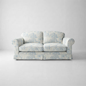 Barton 2-Seater Sofa with Big Back Cushions in Midsummer Faded Blue - Made to Order