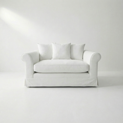 Barton Loveseat with Scatter Cushions in Customer's Own Material - Made to Order
