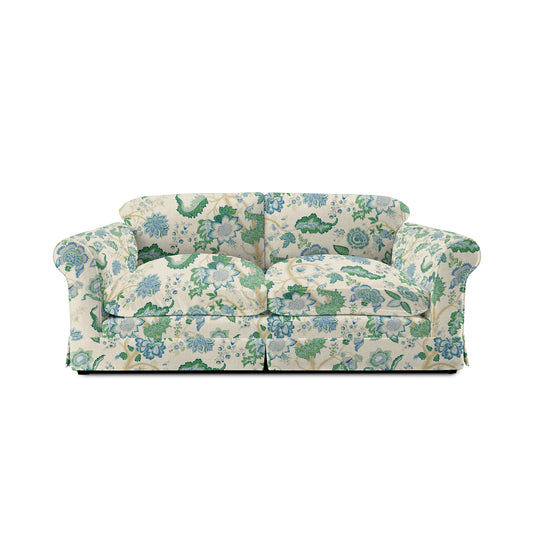 Barton Large Sofa with Big Back Cushions in Kitty Blue Green - Made to Order (Available for quick ship)