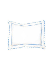 Blue Scalloped Oxford Pillowcase (50cm x 75cm)
