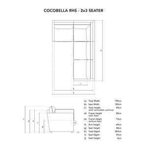 Cocobella RH 2 x 3 seater sofa in Woodland Stripe