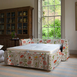 Coco 2.5 seater sofa bed with Self Piped Knife Edge cushion in Wildwood Ivory - Made to Order