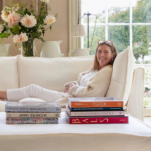 Coco 2.5 seater sofa with Self Piped Knife Edge cushion in Designers Guild Brera Lino Chalk - Made to order