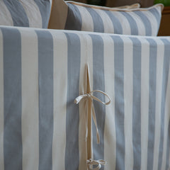 Coco 3 seater sofa cover with Self Piped Knife Edge cushion in Stripes Garden Grey - Made to Order