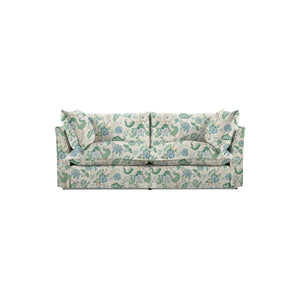 Coco 2.5 seater sofa bed with Knife Edge cushion in Kitty Blue Green - Made to Order