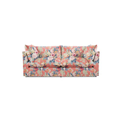 Coco 2.5 seater sofa bed with Knife Edge cushion in English Garden Coral Orange - Made to Order