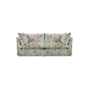 Coco 2.5 seater sofa bed with Self Piped Knife Edge cushion in Wildwood Duck Egg - Made to Order