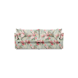 Coco 2.5 seater sofa bed with Knife Edge cushion in English Garden Grey Skies - Made to Order