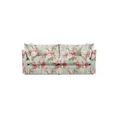Coco 2.5 seater sofa bed with Knife Edge cushion in English Garden Grey Skies - Made to Order