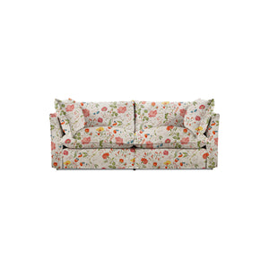 Coco 2.5 seater sofa bed with Self Piped Knife Edge cushion in Wildwood Ivory - Made to Order