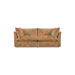 Coco 2.5 seater sofa bed with Self Piped Knife Edge cushion in Wildwood Twig - Made to Order